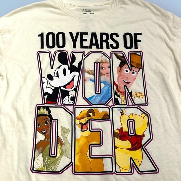 DISNEY 100 YEARS OF WONDER Women’s Small Graphic T-Shirt - Picture 1 of 3